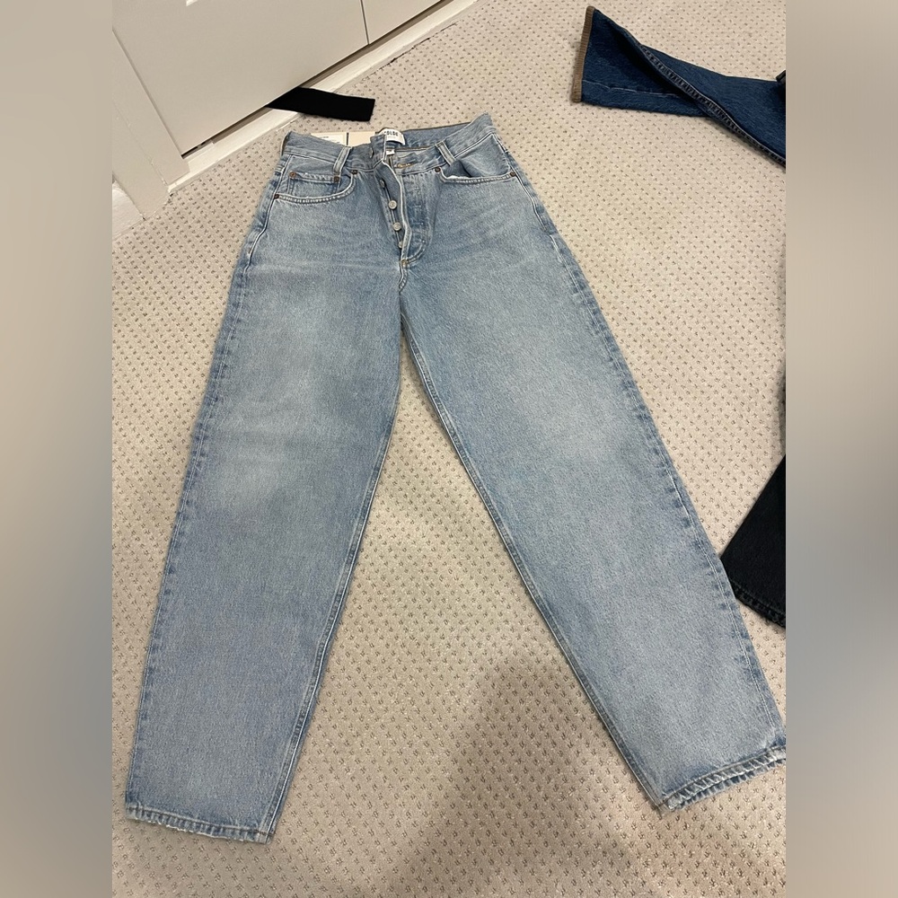 Agolde Blue Straight Leg Jeans Classic Style